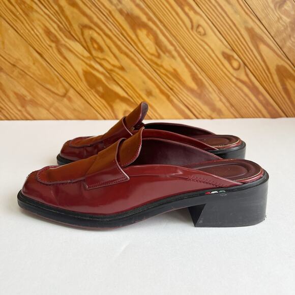 Franco Sarto Georgie Square Toe Mule in Claret Burgundy Red - Picture 3 of 7
